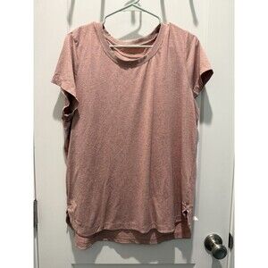 Athleta T-Shirt Women Extra Large XL Heathered Dusty Rose Crew Neck Short Sleeve
